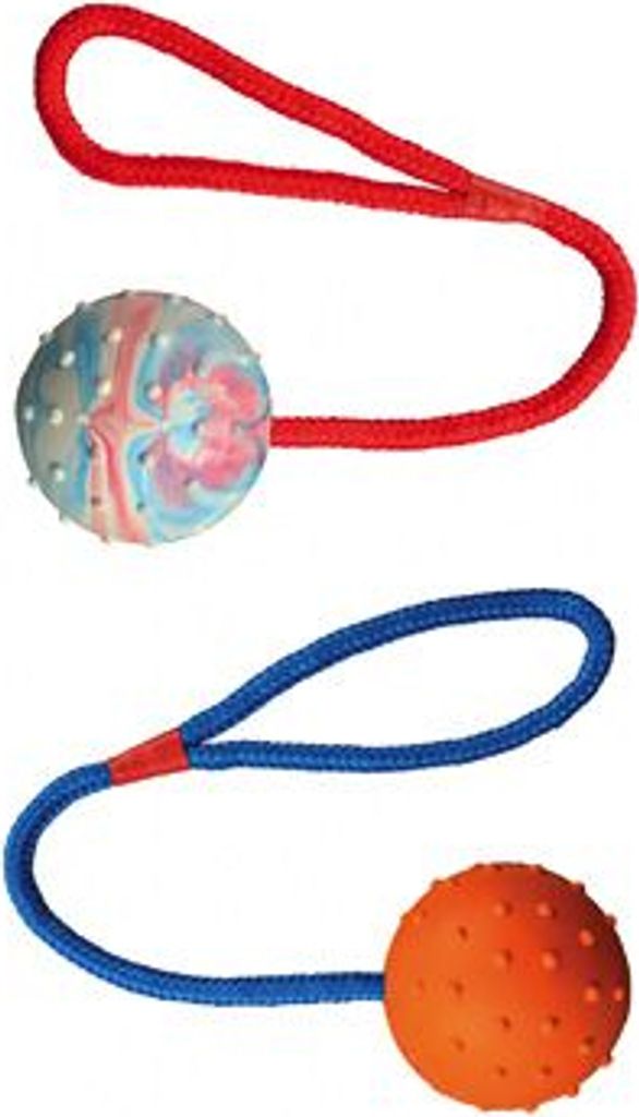 Ball am Seil, Naturgummi ø 6/30 cm petrol/orange Immagine del prodotto 