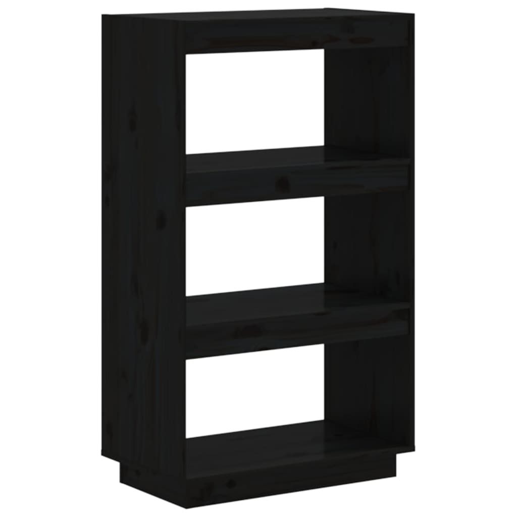 Bücherregal/Raumteiler Schwarz 60x35x103 cm Massivholz Produktbild 