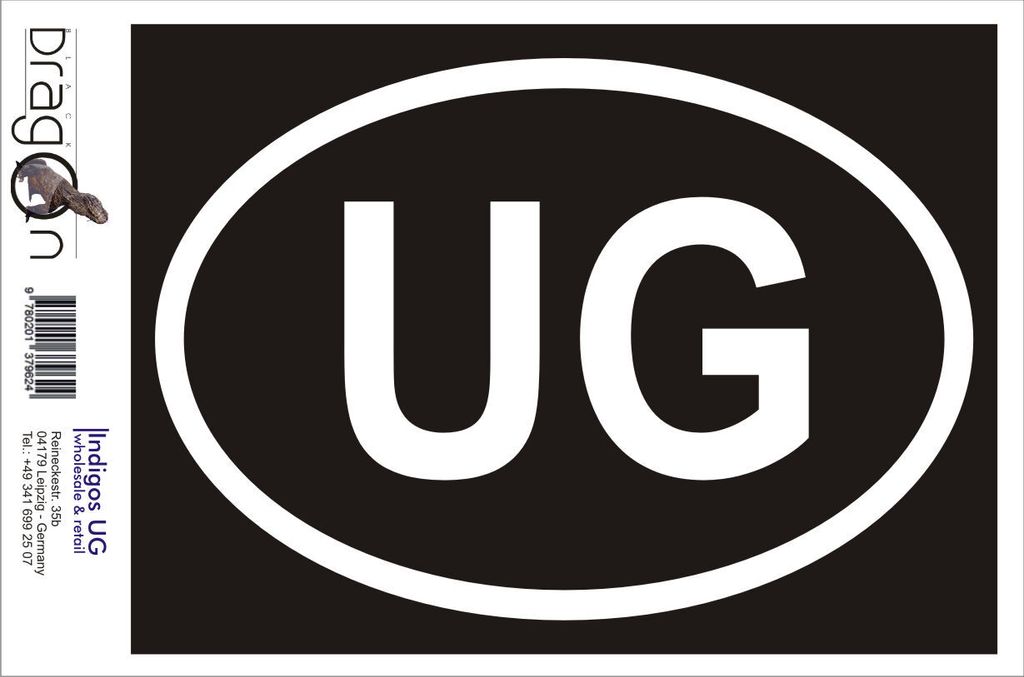 Aufkleber / Autoaufkleber - JDM / Die cut / Auto / OEM - Uganda UG - 160x110mm pink - Heckscheibe / Heckscheibenaufkleber