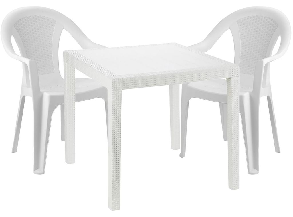 Zitmeubelset, bistroset, 3-delig, wit Productafbeelding 