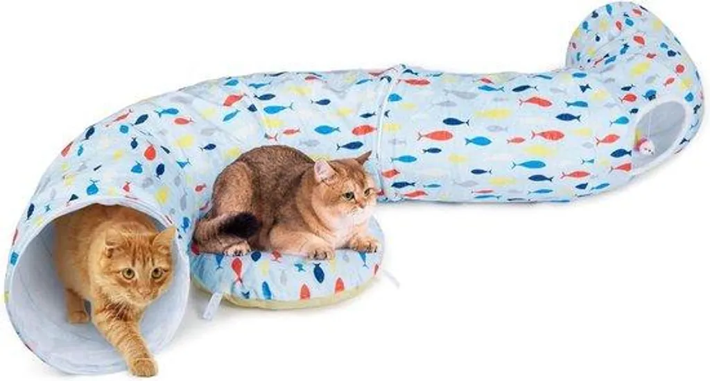 Tunnel chat bleu hiver contre le froid - Fini les courants d'air !