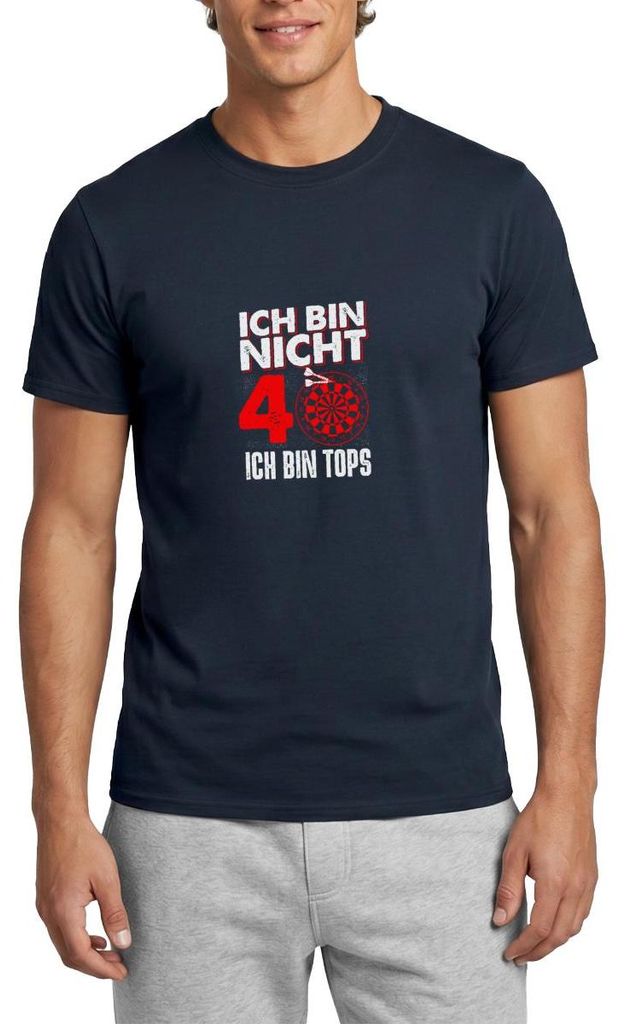Spreadshirt 40. Geburtstag | Dart | Ich Bin Tops Männer T-Shirt, L, Navy