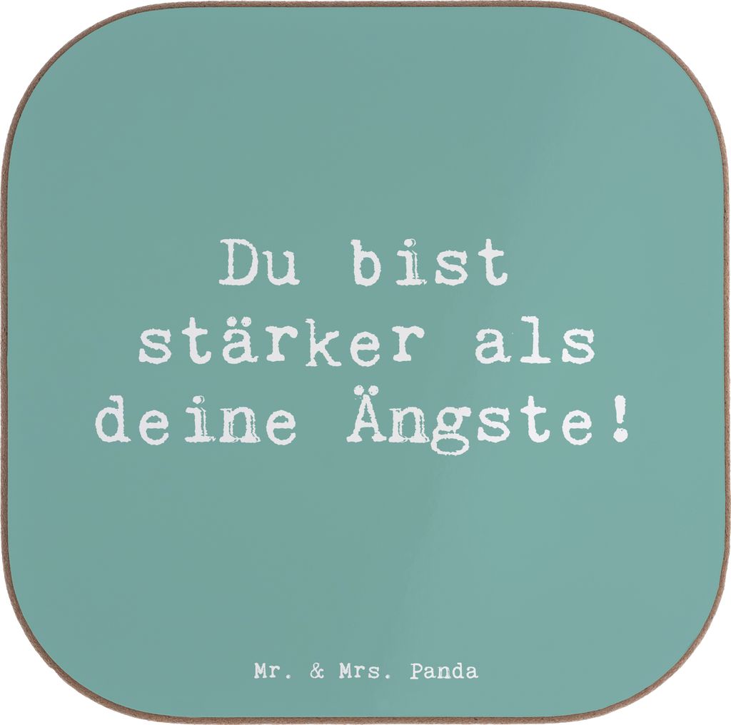 Mr. & Mrs. Panda Untersetzer für Gläser Spruch Angst überwinden - Meeresbrise - Geschenk, Tassen, Tischschoner, Tischuntersetzer, Selbstvertraue...