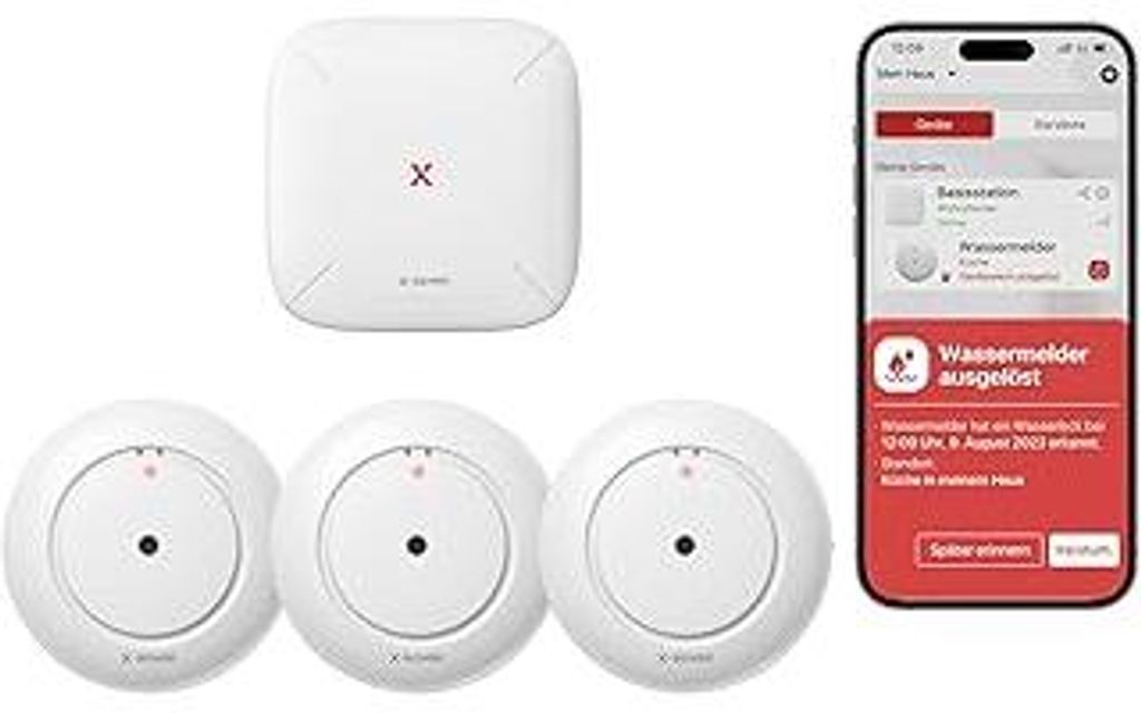 X-Sense Smart Wassermelder mit Batterie, WLAN Wassersensor, kompakter Überschwemmungssensor mit Einstellbarer Lautstärke von bis zu 110 dB sowie ...