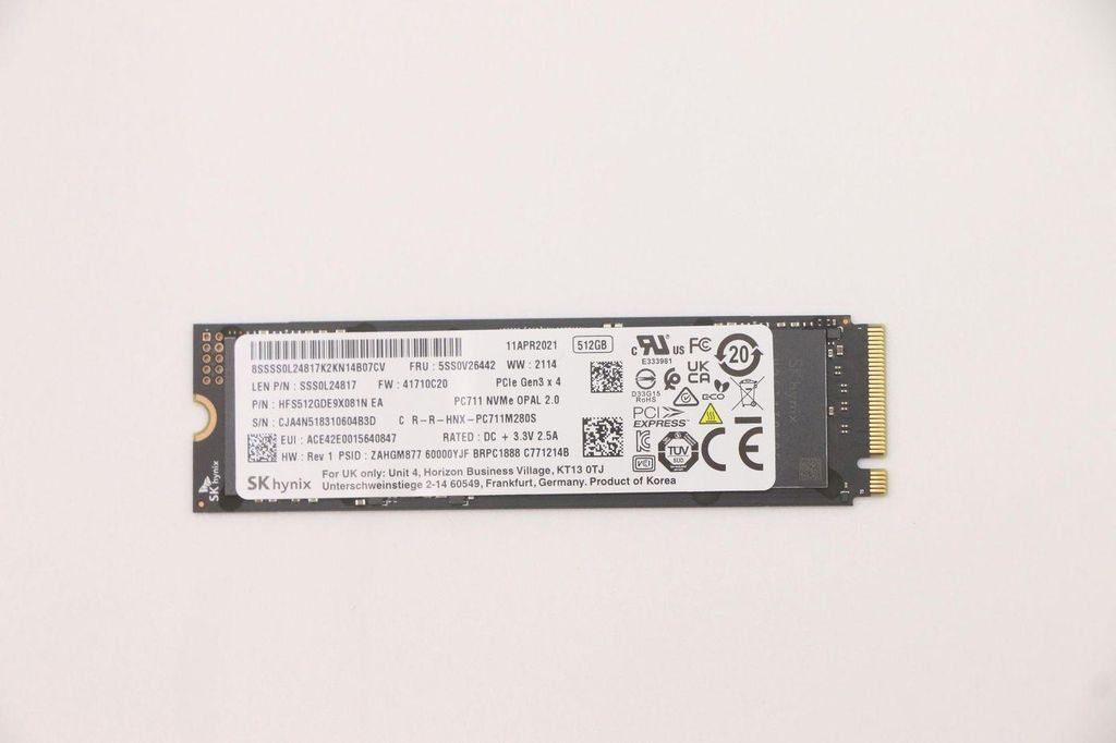 Lenovo 512 GB M.2 2280 PCIe 3.0 x4 SSD, Modell 5UTP-10G, 5SS0V26442