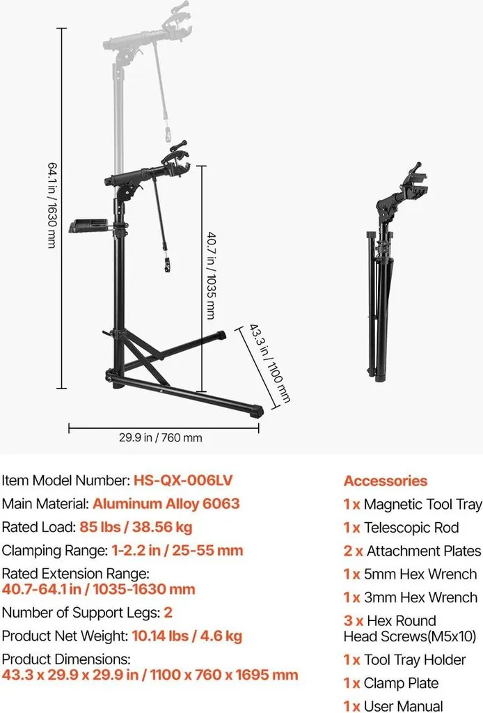 Support de réparation vélo ergonomique contre le mal de dos