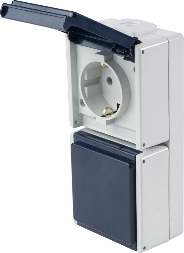 as-Schwabe Aufputz-Steckdose 2-fach senkrecht 230V 16A IP54 Produktbild 
