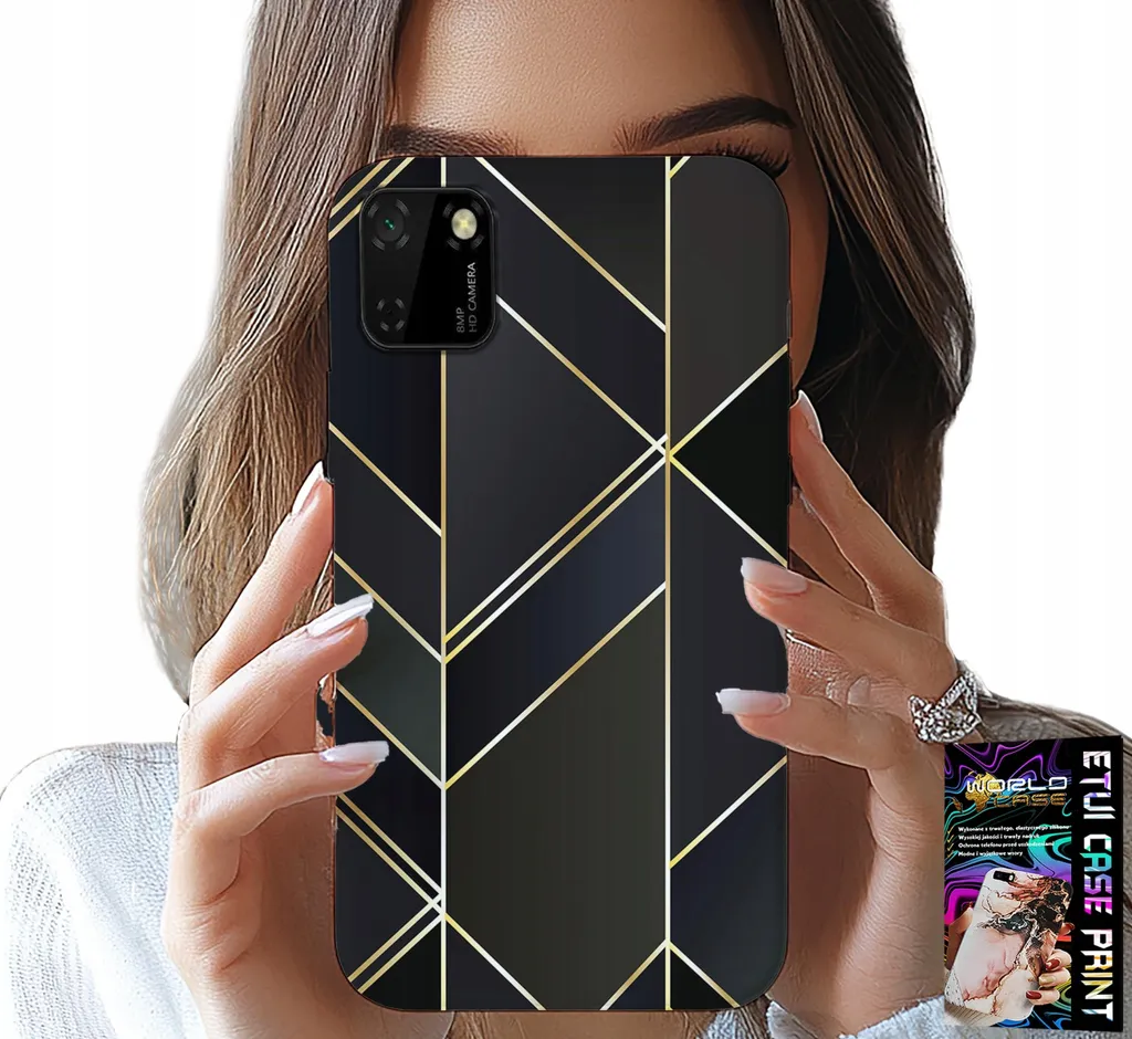 Cover Huawei Y5P Elegante Bordi Oro - Custodia Luxury + Screen Protector