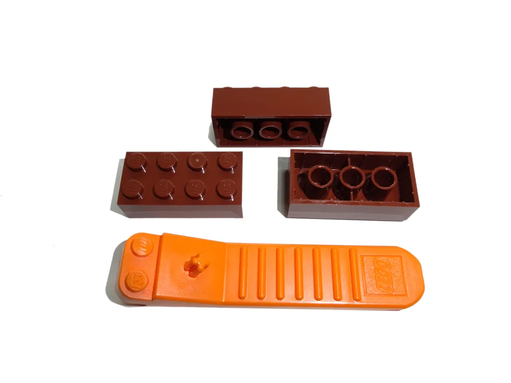 Briques LEGO 2x4 rouge-brun avec séparateur anti-ongles cassés lot 100