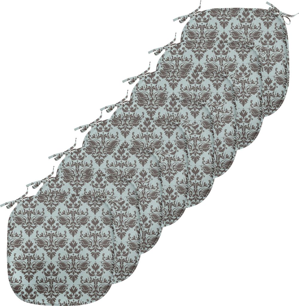 ABAKUHAUS Damast Polster für Esszimmerstühle, Damast-Shapes Motiv, Dekoratives wasserfestes Kissen mit Riemen für Küchensitze, 40 cm x 40 cm-8e...