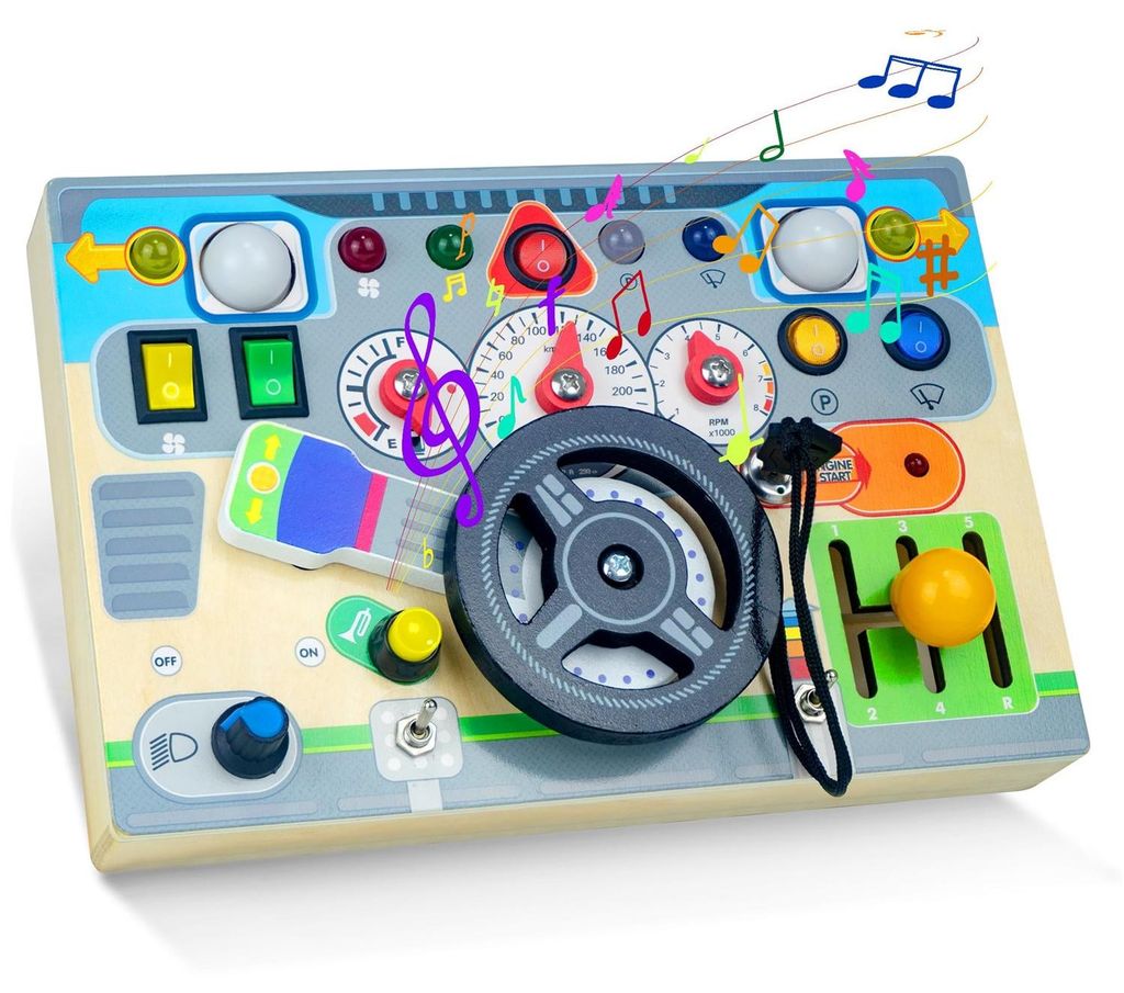 Busy Board Montessori Spielzeug ab 1 Jahr Lenkrad Kinder Reisespielzeug fuer Kleinkinder Sensorisches Spielzeug fuer Kinder mit Autismus Weihnachts...