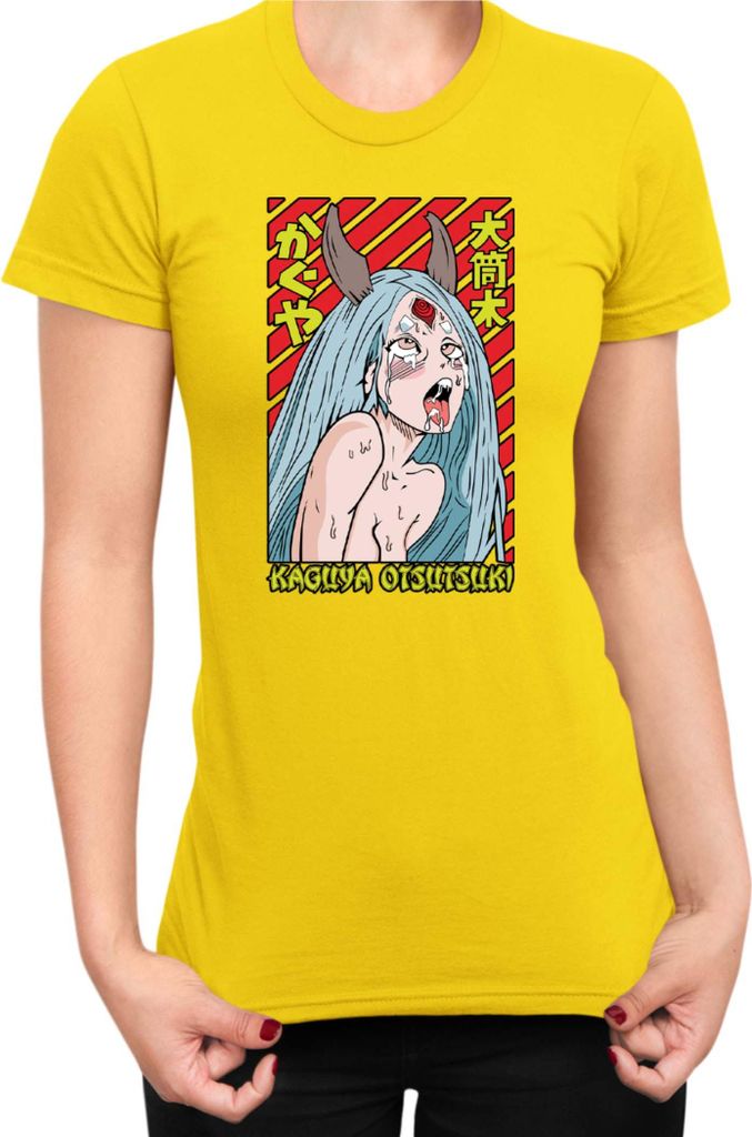 Damen T-Shirt Japan Manga Anime Comics Animation Naruto Kaguya, Lady XL / Gelb