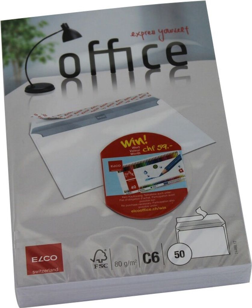 ELCO Briefumschlag Office 7446012 C6 oF hk weiß 50 St./Pack.