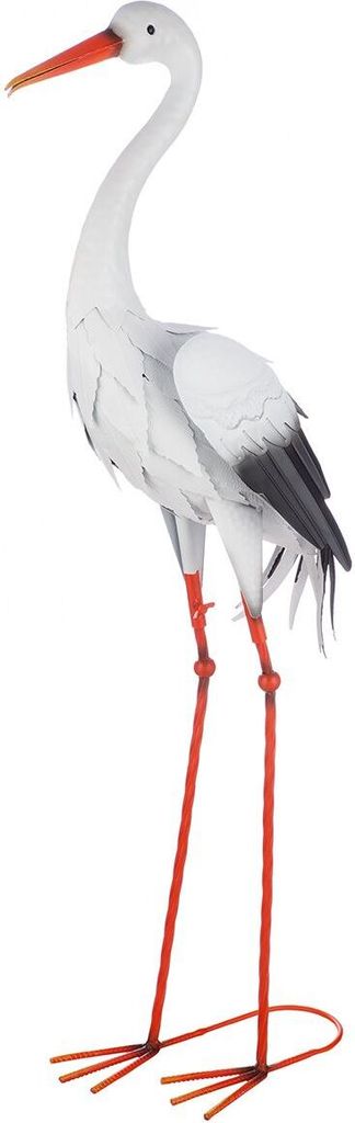 Gilde Figur, "Storch", Vogelmotiv, Metall, weiß, VE 1, L. Immagine del prodotto 