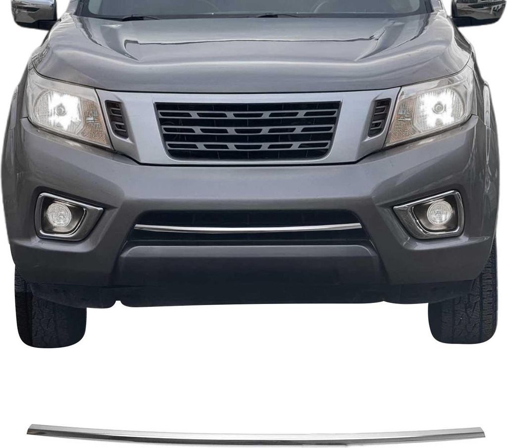 Kühlergrill Leisten Grillleisten für Nissan Navara 2016-2020 Edelstahl Silber
