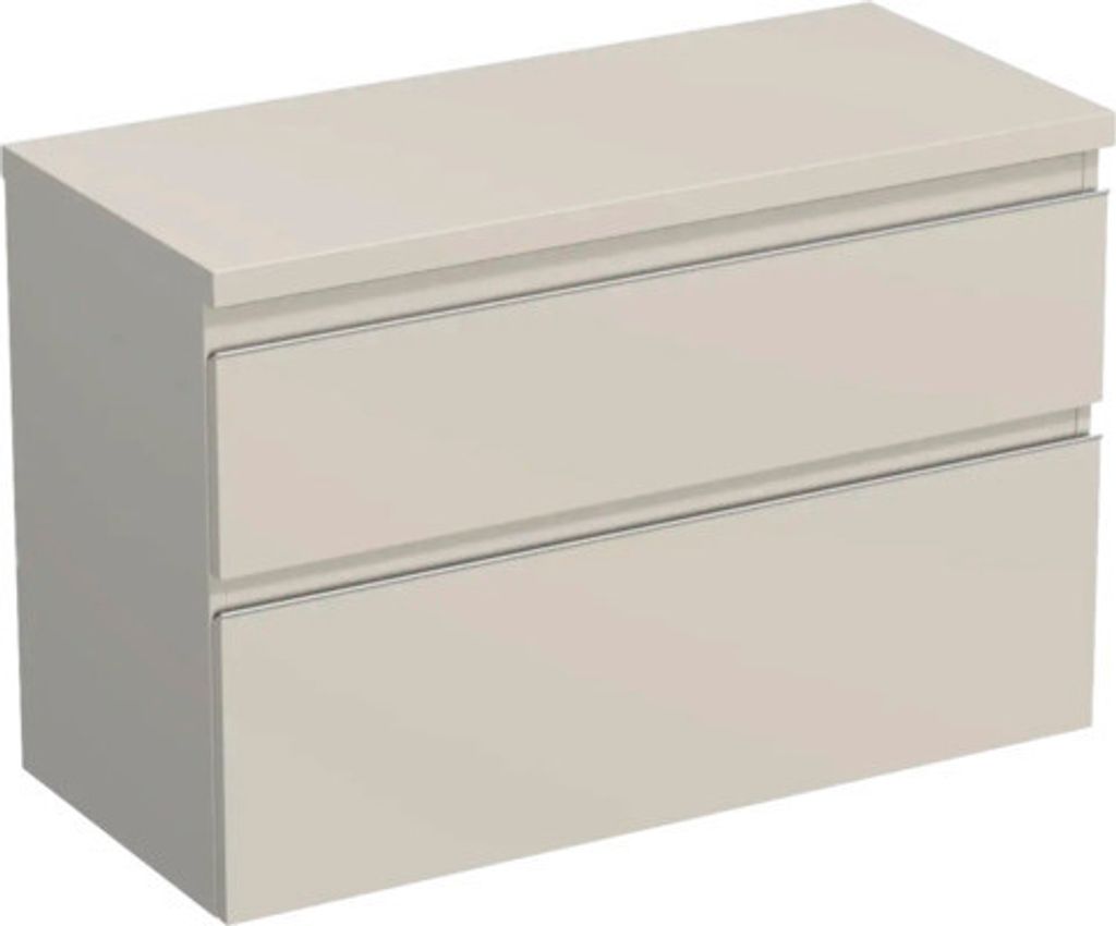 Jungborn Waschtischunterschrank TRENTA BxHxT 96,7 x 64,6 x 44,5 cm Frontfarbe Cashmere glanz TRE DESK 100 2Z S A3026