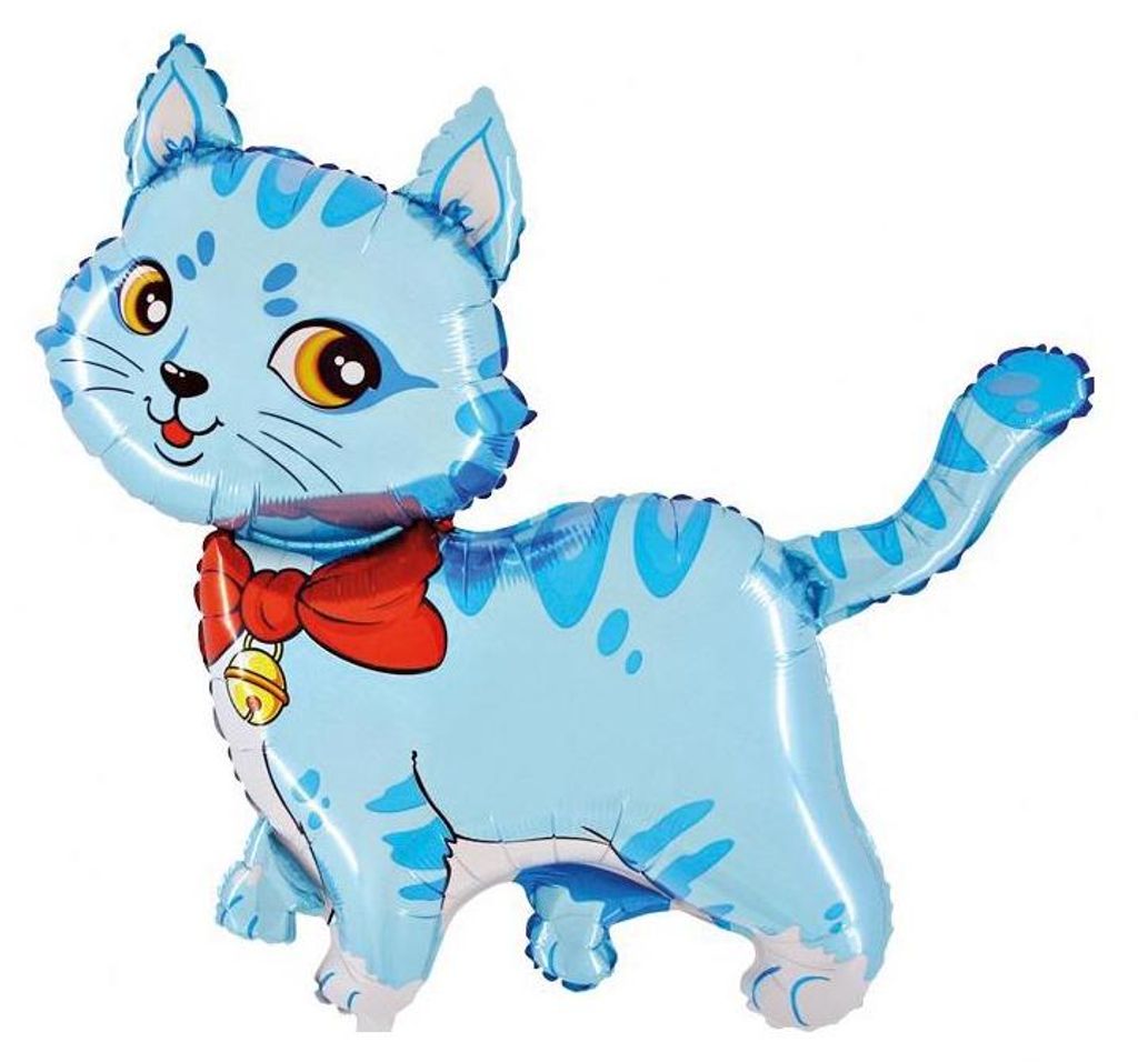 Chaton Bleu clair - Ballon en plastique - 85 cm Image du produit 