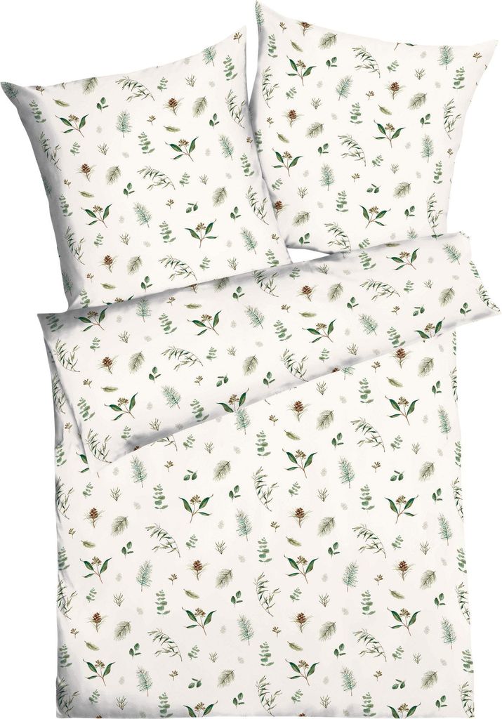 Kaeppel Bettwäsche Winter Greens" grün 1x 135x200 cm + 1x 80x80 cm"