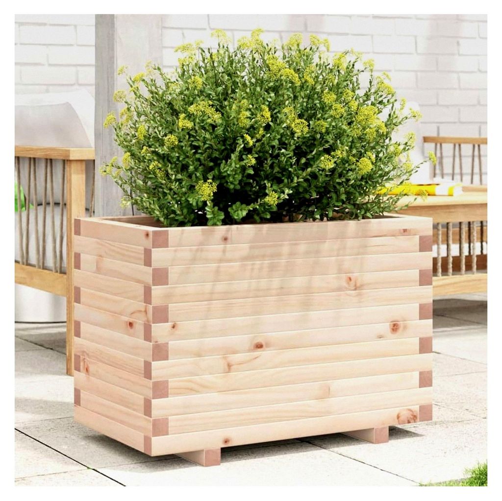 Pflanzkübel 70x40x49,5 cm aus Kiefernholz, Blumentopf für Garten, Balkon und Terrasse