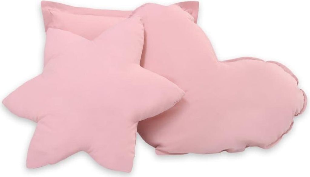 3-teiliges Kissenset - Dekokissen - optimale Unterstützung für Kinderzimmer, Pastellrosa