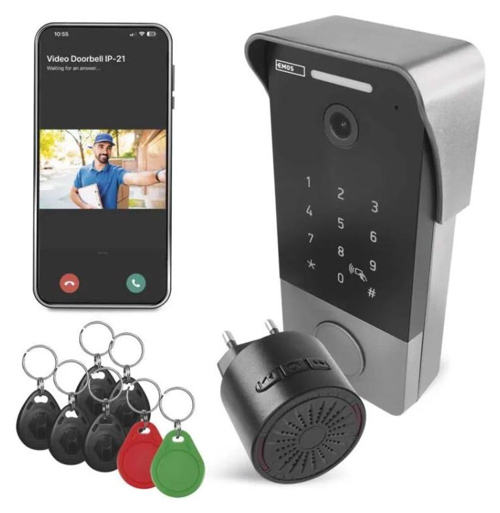 EMOS GoSmart Domový videozvonček IP-21PoE s dverným zámkom Obrázok produktu 