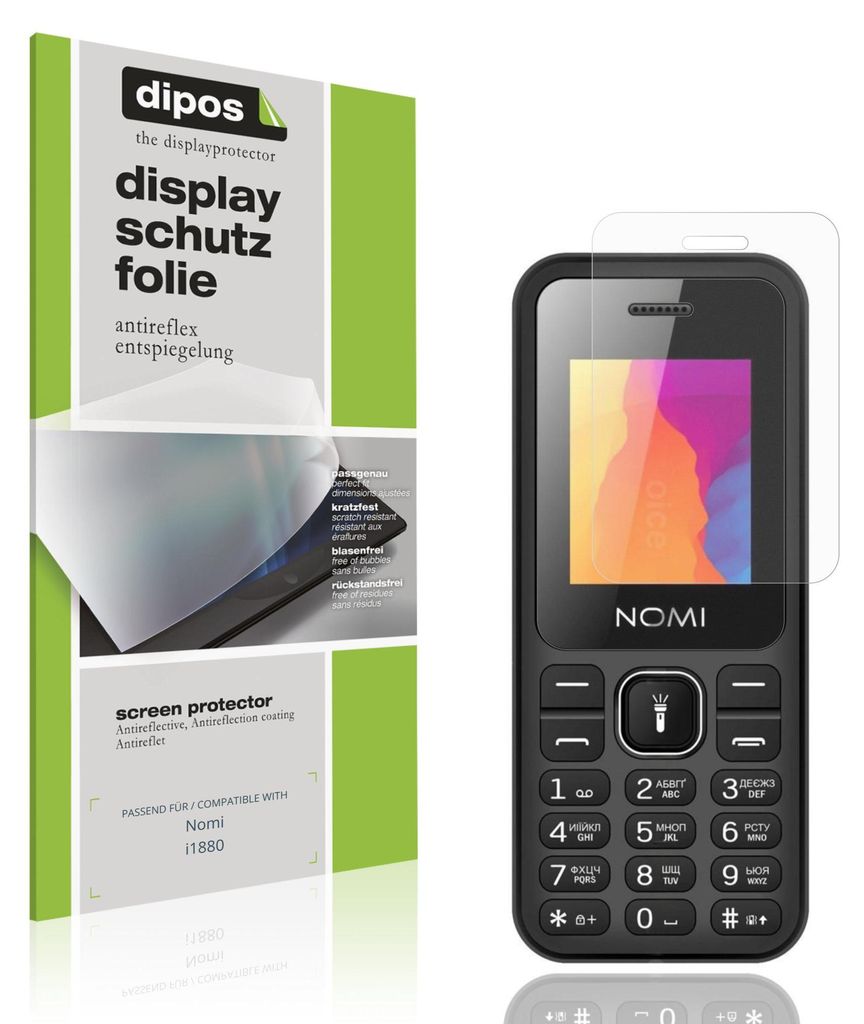 4x Schutzfolie für Nomi i1880 matt Displayschutzfolie Folie Display Schutz dipos