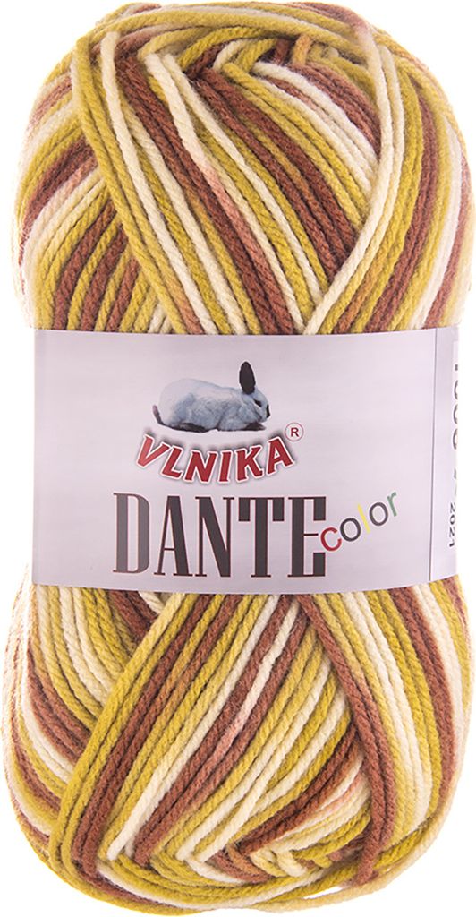 100g Strickgarn Dante Uni und Color Häkelgarn Handstrickgarn Wolle Farbwahl, Farbe:1006 creme-lorbeergrün-braun