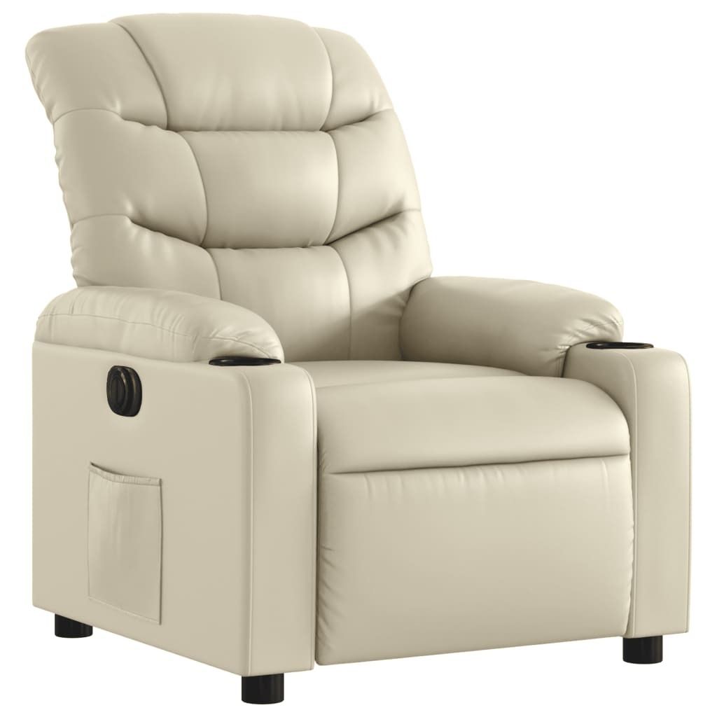 "im Sonderangebot"Einzelsessel moderne - CLORIS - Relaxsessel - Polstersessel Elektrisch Creme Kunstleder - 75,5 x 93 x 99,5 cm - NeuMöbel7270527