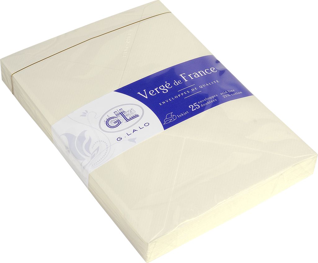 G.Lalo 10x Packung 25 Umschlägen Vergé de France, C6 Produktbild 
