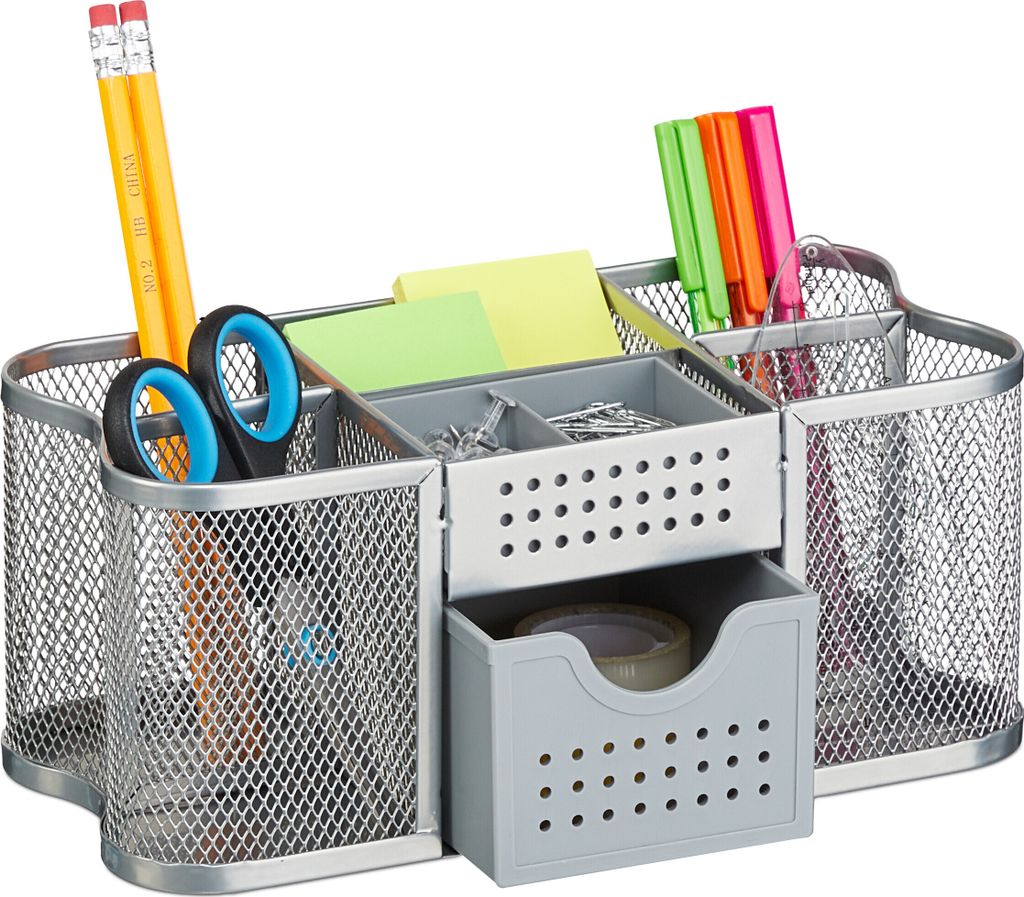 relaxdays Schreibtisch Organizer Mesh-Design Produktbild 