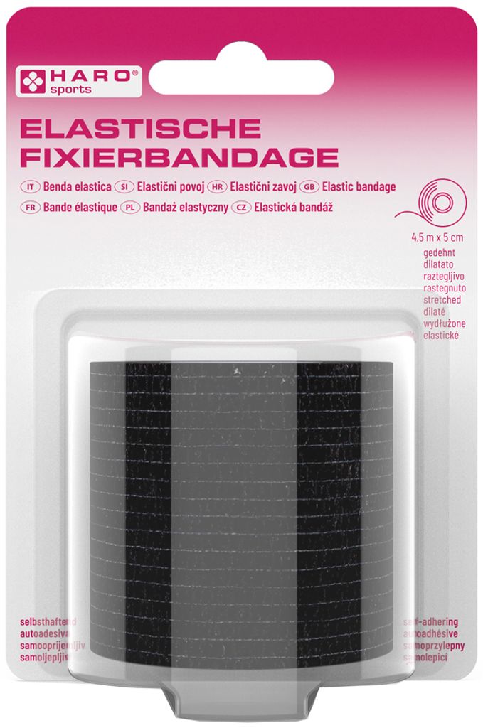 HARO Elastische Fixierbandage 50 mm x 4,5 m schwarz Produktbild 