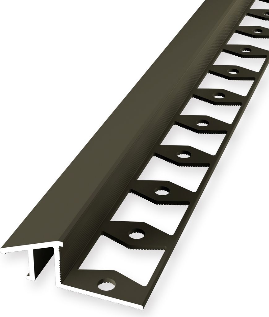 Rampenprofil Anpassungsprofil 12.5 x 17 x 2500 mm Ausgleichsprofil Einfasshöhe 6 - 12.5 mm Aluminium Geschlossen Gestanzt Bronze Küberit