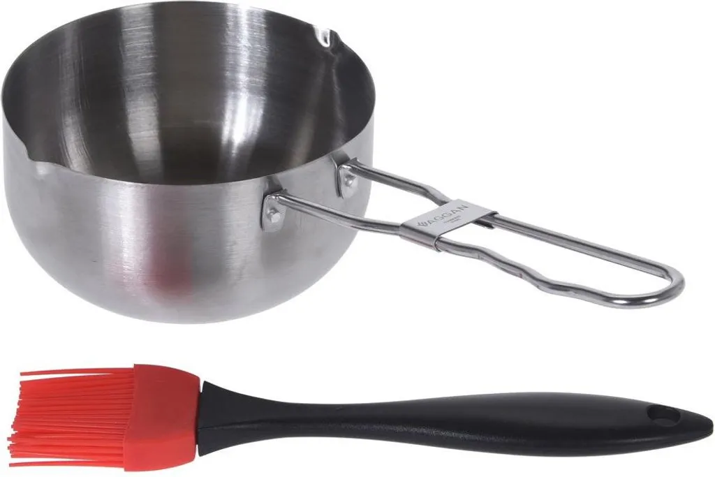 Pentola per Salse BBQ in Acciaio Inox con Pennello in Silicone Professionale