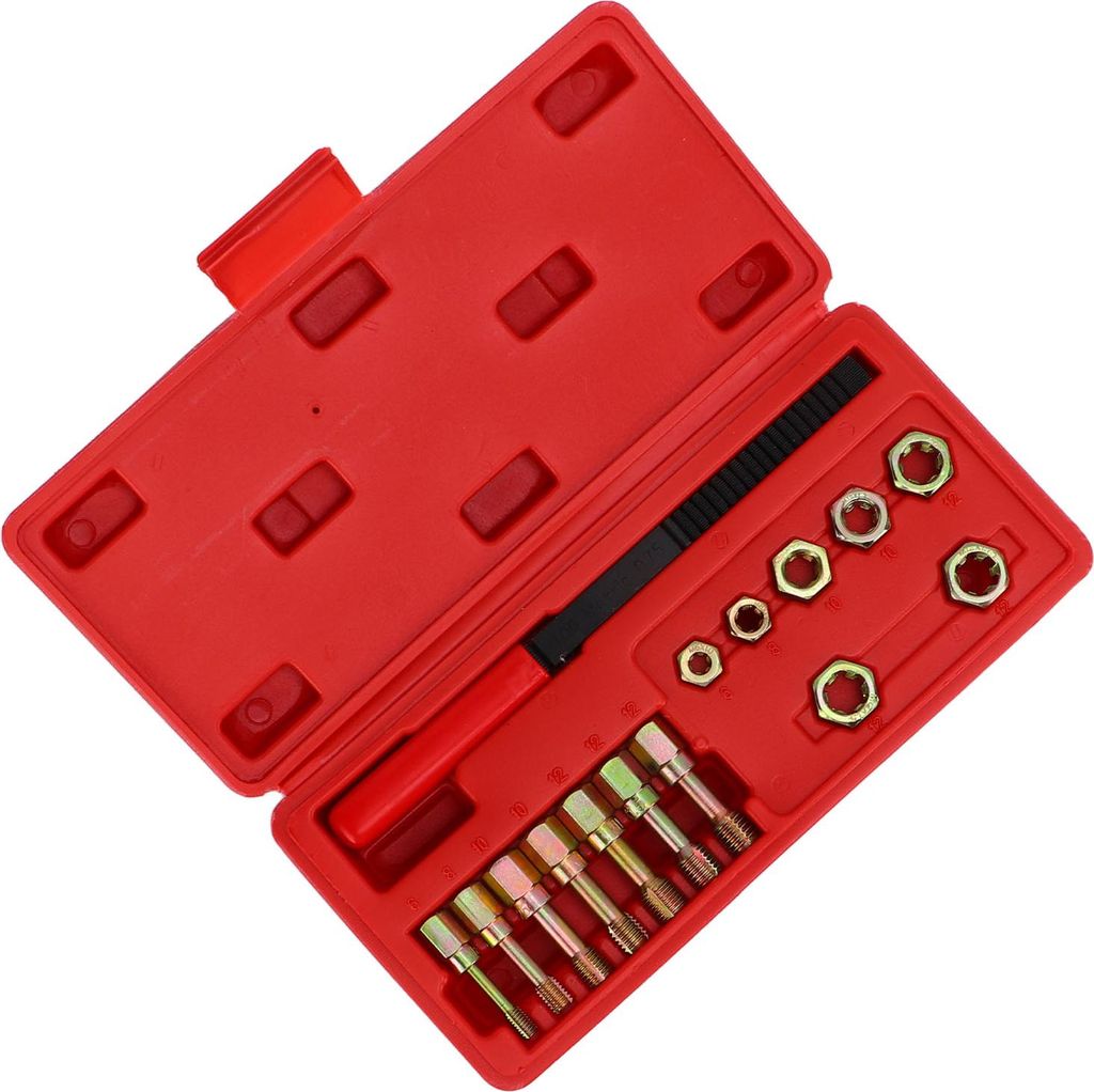 15teiliges metrisches Gewindestrehler Set Kohlenstoffstahl Gewindeschneidbacken Werkzeugsatz Gewindeschneiden Reparaturwerkzeug