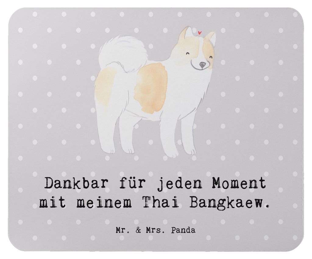 Mr. & Mrs. Panda Mouse Pad Thai Bangkaew Moment - Grau Pastell - Geschenk, computer mousepad, pc mauspad, Dog
