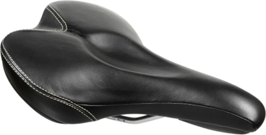 Selle de vélo ergonomique ergotec avec suspension et revêtement cuir