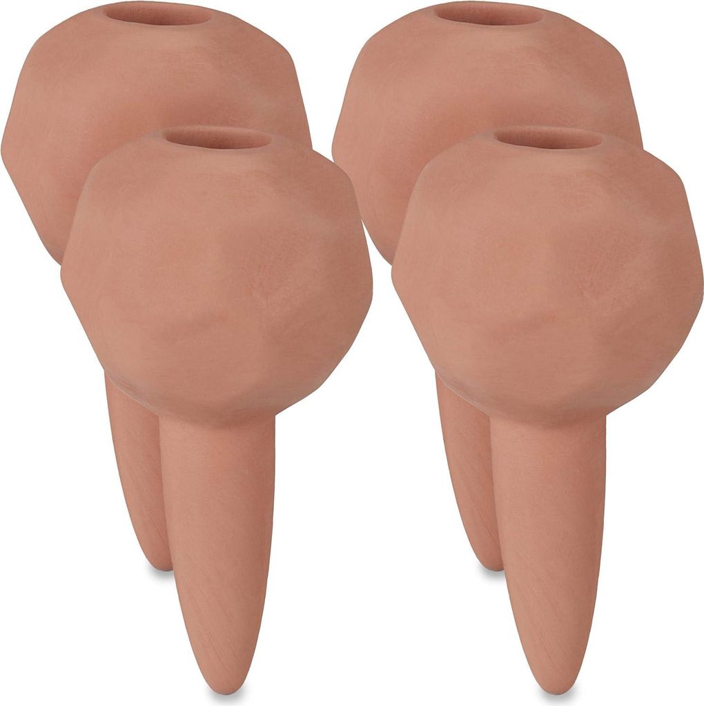 Keramische Bewässerungskegel - Set von 4 - Zimmerpflanzen - je 60 ml - Terrakottafarbe