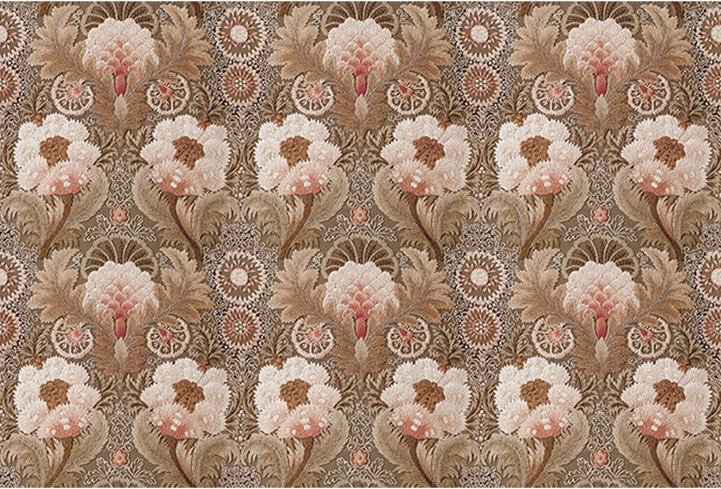Tadessi Fototapete | Blumen | 4.00 m x 2.70 m | Braun | Rosa | Wandbild | Digitaldruck
