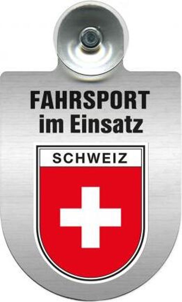 Einsatzschild Windschutzscheibe incl. Saugnapf - Fahrsport im Einsatz - 309477 - incl. Regionen nach Wahl Color - Region Schweiz