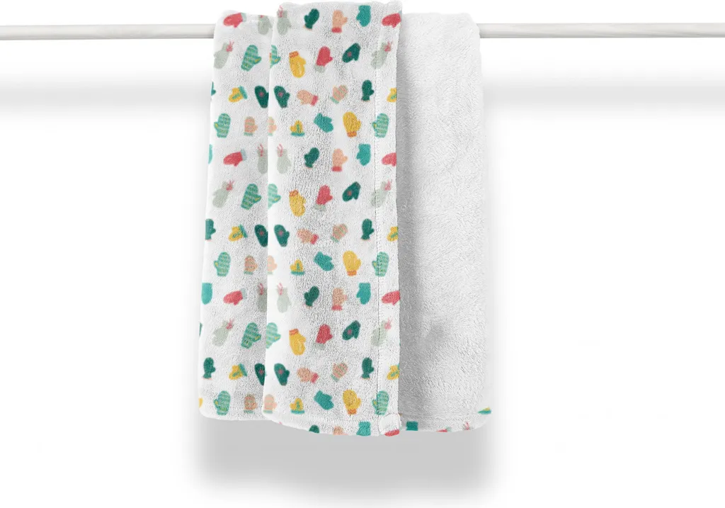 ABAKUHAUS Coperta Pile Flanella Guanti Natalizi Senape 125x175 cm