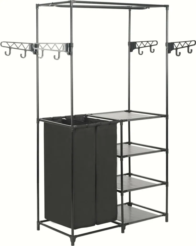Stand Appendiabiti Professionale 87x44x158 cm | Struttura Acciaio Nero