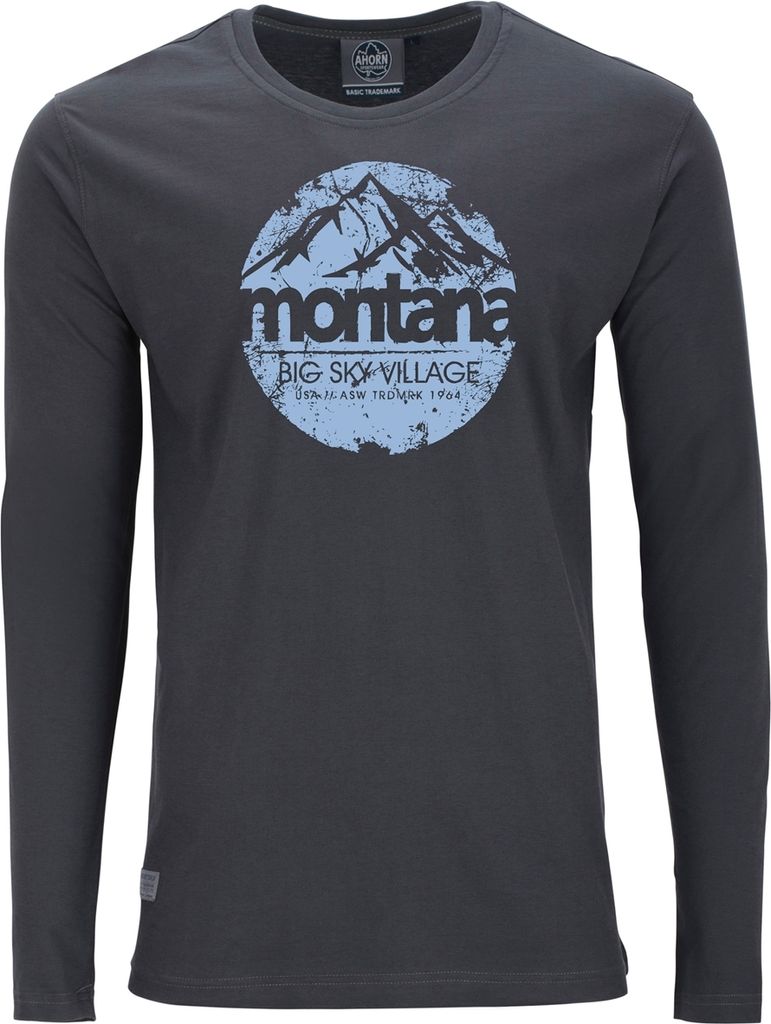Übergrößen Longshirt Sky Village Eisblau AHORN SPORTSWEAR Iron Grey 5XL