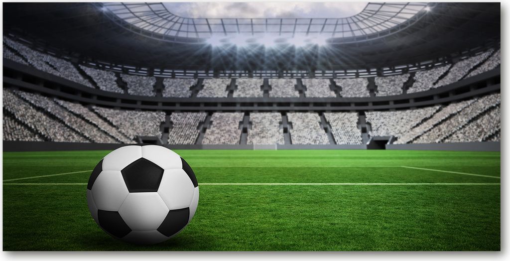 Tulup Leinwandbild - 140x70 cm - Wandkunst - Drucke auf Leinwand - Leinwanddruck - Sport - Grün - Ball im Stadion