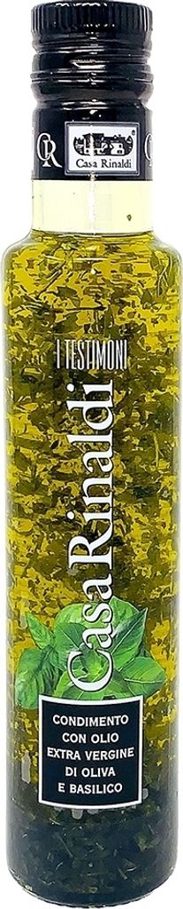 Huile d'olive extra vierge, aromatisée au basilic 250 ml. - Image du produit 