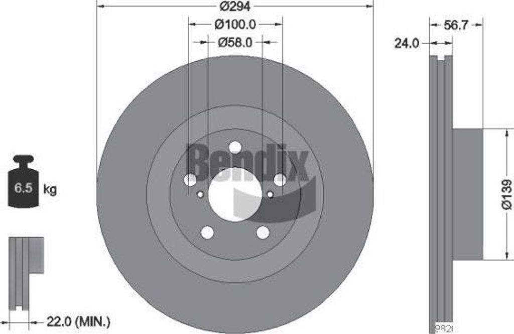 BENDIX Braking BDS1644 Bremsscheibe OE 32006171 kompatibel mit GT 86