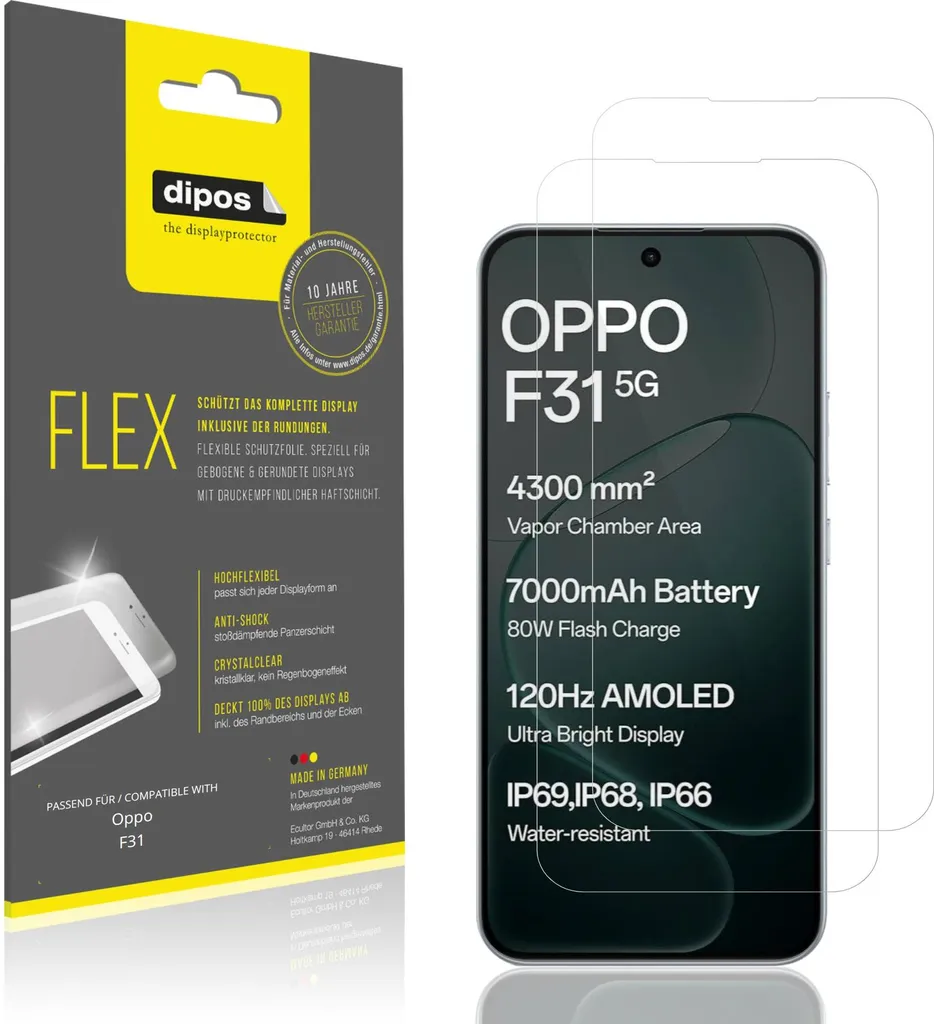 Pellicola dipos Flex per Oppo F31 | Protezione Display Anti-Shock 2x