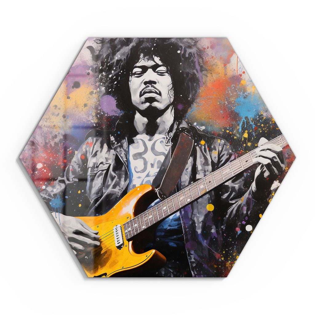 DEQOART Glasbild Echtglas 40x35 cm 'Musikalische Explosion' Wandbild Bild modern Deko