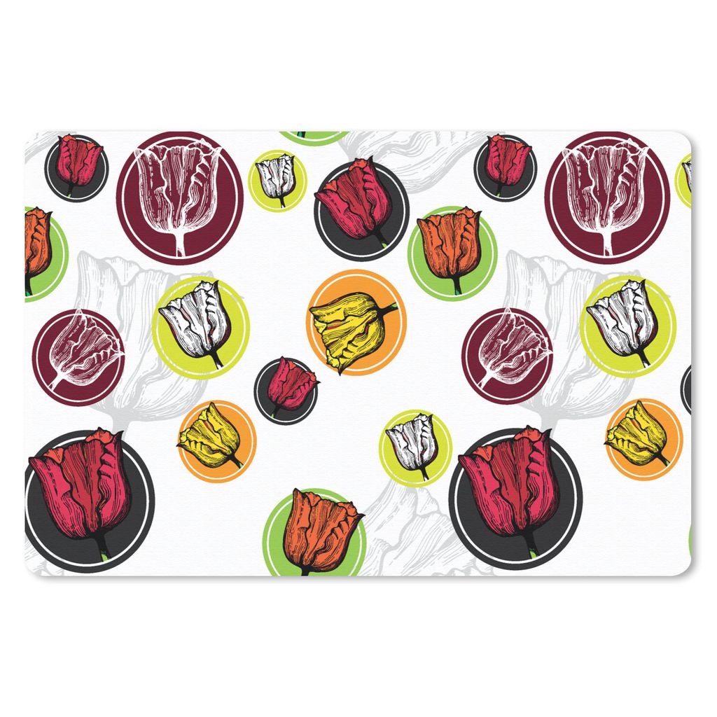 MuchoWow Mauspad Mousepad Tulpe - Blumen - Muster 27x18 cm - Mousepads - Maus Mat - Pad - Mausunterlage - Büroartikel - Desk Matten