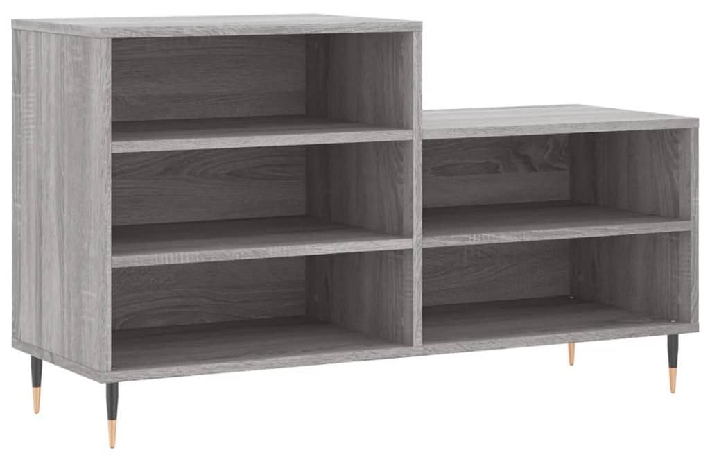 vidaXL Schuhregal Grau Sonoma 102x36x60 cm Holzwerkstoff Produktbild 