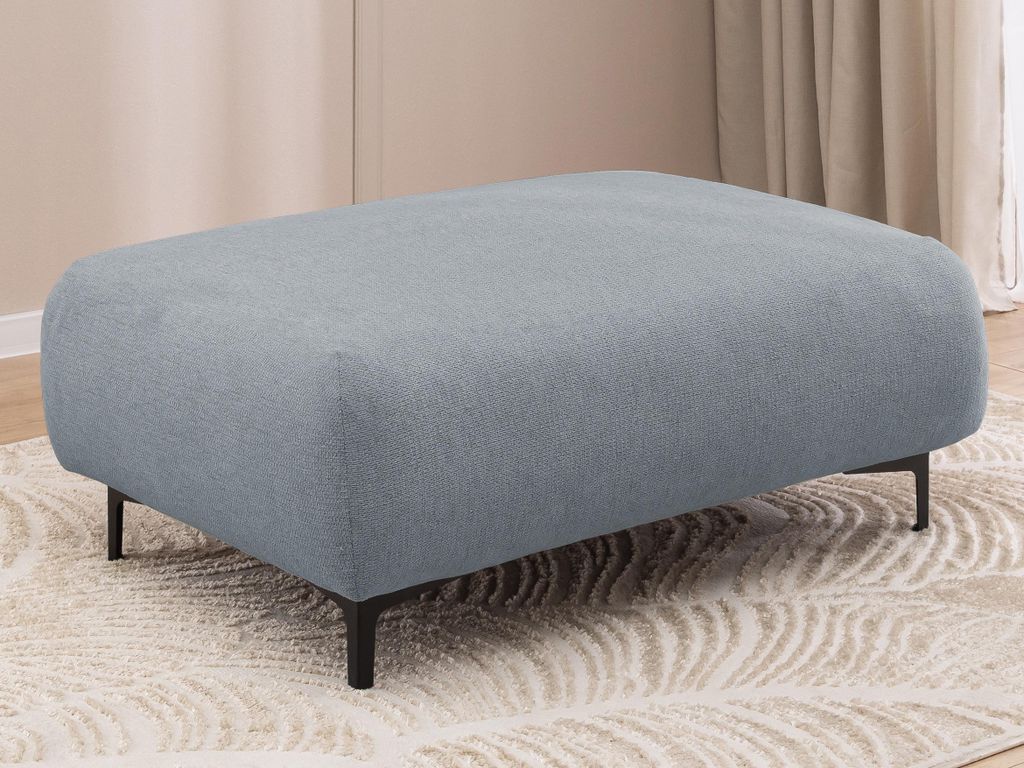 Cardea – Moderner Hocker in Bubble-Optik aus weichem Grau Strukturstoff mit hohem Sitzkomfort